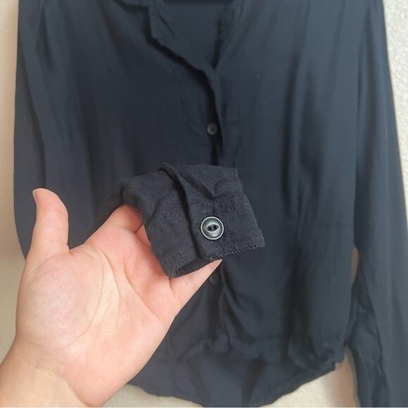 Flax Black Button Down Shirt - Picture 4 of 5